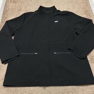 Figs Full Zip Snap Button Jacket Black Mens XL Technical Collection